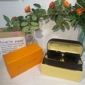 Louis Vuitton Black and Gold Sunglasses